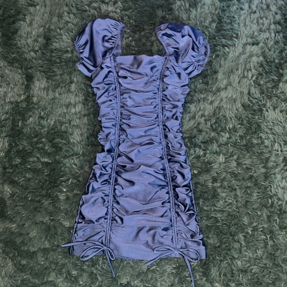 Honey and Rosie Dusty Blue Cinch Dress